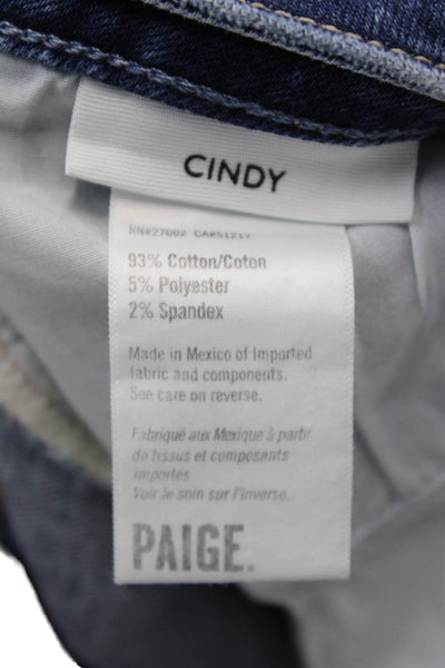 Paige Womens Cotton Zip Button Straight Leg Denim Jeans Blue Size EUR 32