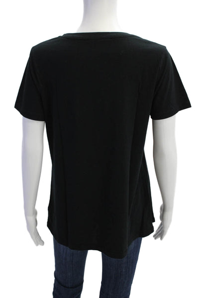 Mossimo Womens Round Neck Short Sleeve Casual Top Black Size XL