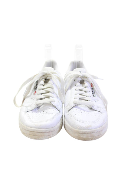 Adidas Womens Leather Paneled Striped Detail Lace Up Sneakers White Size 8