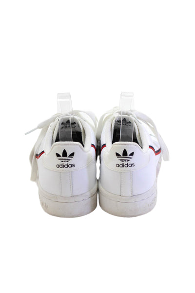 Adidas Womens Leather Paneled Striped Detail Lace Up Sneakers White Size 8