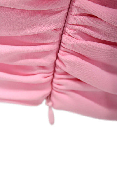 Zara Women's Square Neck Ruched Strapless Tank Top Pink Size M