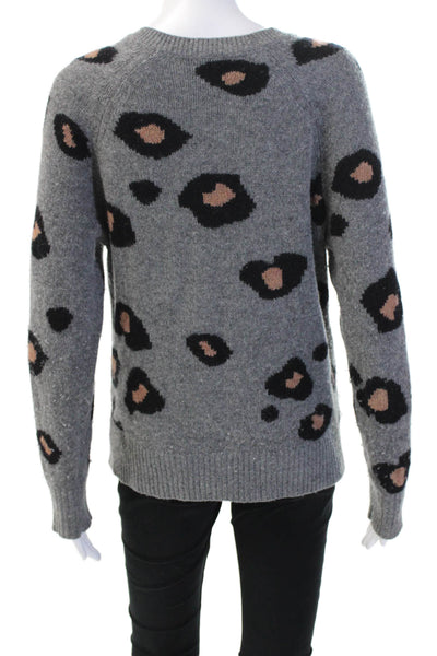 360 Cashmere Women's V-Neck Long Sleeves Pullover Sweater Gray Size XS
