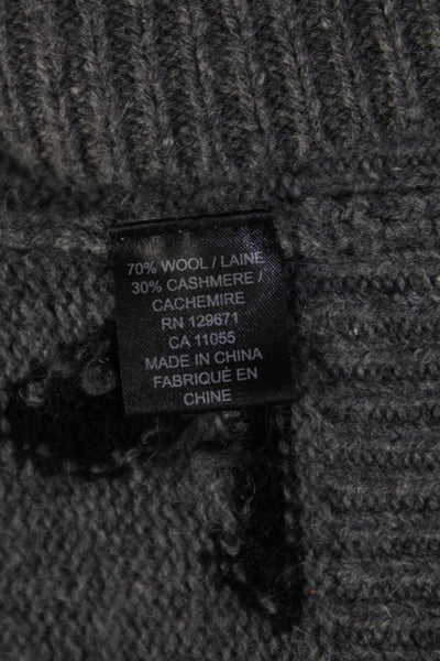 360 Cashmere Women's V-Neck Long Sleeves Pullover Sweater Gray Size XS