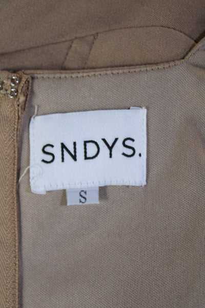 SNDYS. Women's Scoop Neck Sleeveless Corset Cropped Top Brown Size S