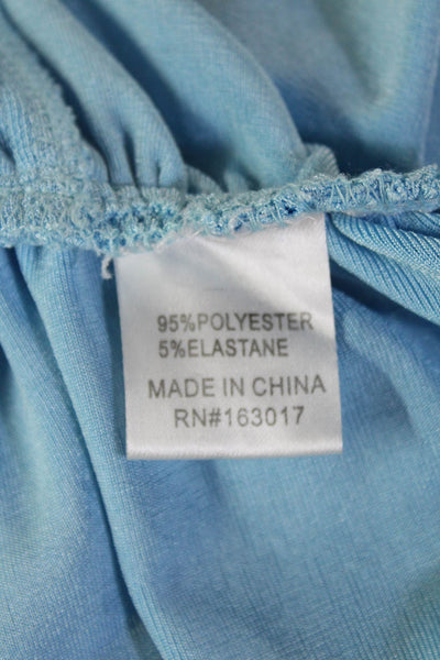 Princess Polly Women's Cut-out Square Neck Tie Front Tube Top Blouse Blue Size 6