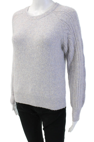 Heartloom Women's Long Sleeves Knit Pullover Sweater Purple Size S
