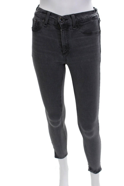 Rag & Bone Womens Modal Zip Button Skinny Leg Jeans Gray Size EUR 25