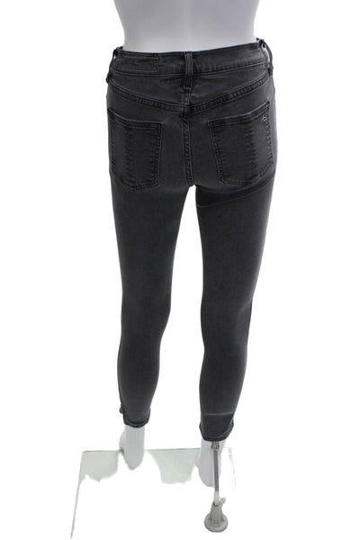 Rag & Bone Womens Modal Zip Button Skinny Leg Jeans Gray Size EUR 25
