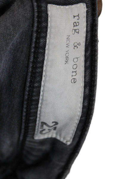 Rag & Bone Womens Modal Zip Button Skinny Leg Jeans Gray Size EUR 25