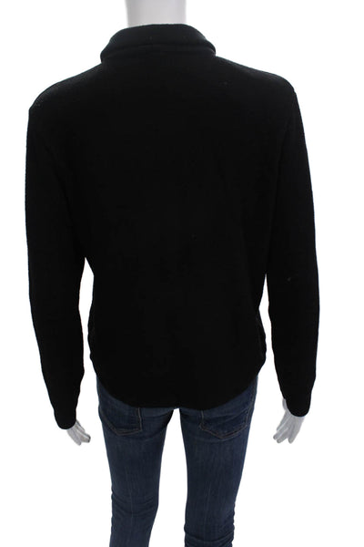 Zara Womens Long Sleeve V-neck Knitted Sweater Black Size L