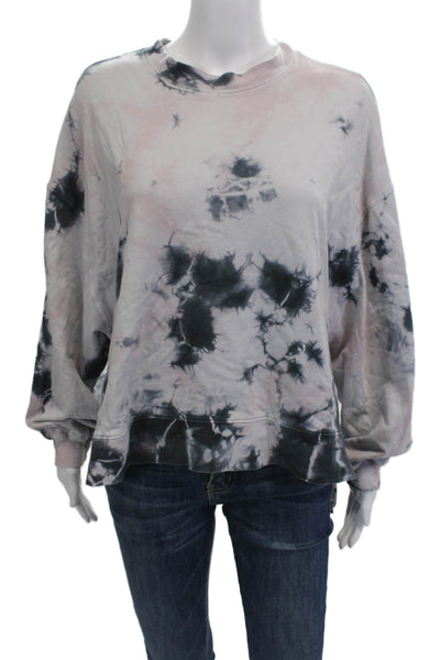 Electric & Rose Womens Tie Dye Print Sweater Blue Pink Cotton Size Small
