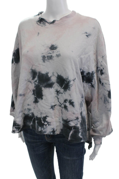 Electric & Rose Womens Tie Dye Print Sweater Blue Pink Cotton Size Small