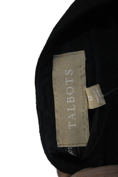 Talbots Womens Wool Pocketed Wide Legged Dress Pants Black Size 12