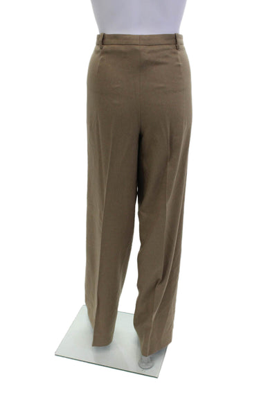 Boss Hugo Boss Womens Wool Pocketed Wide Legged Pants Brown Size 12
