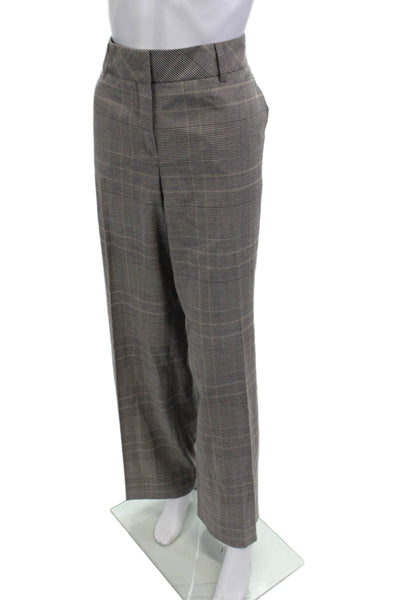 Boss Hugo Boss Womens Wool Pocketed Wide Legged Pants Brown Size 12
