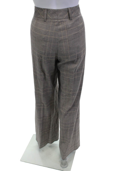 Boss Hugo Boss Womens Wool Pocketed Wide Legged Pants Brown Size 12