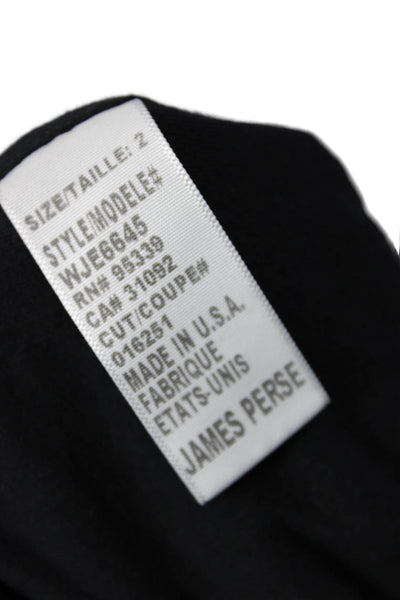 Standard James Perse Womens Short Sleeve Ruched Tee Shirt Dress Black Size 2