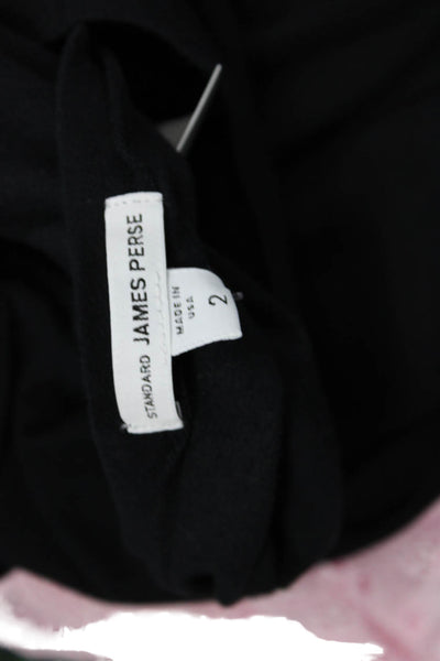 Standard James Perse Womens Short Sleeve Ruched Tee Shirt Dress Black Size 2