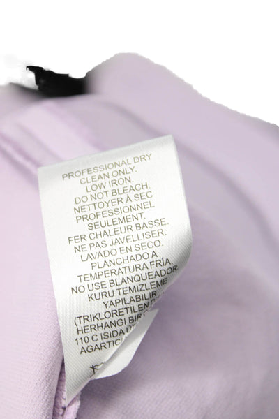 Tibi Womens Square Neck Zip Back Long Sleeve A-Line Dress Purple Size 4