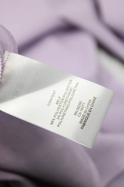 Tibi Womens Square Neck Zip Back Long Sleeve A-Line Dress Purple Size 4