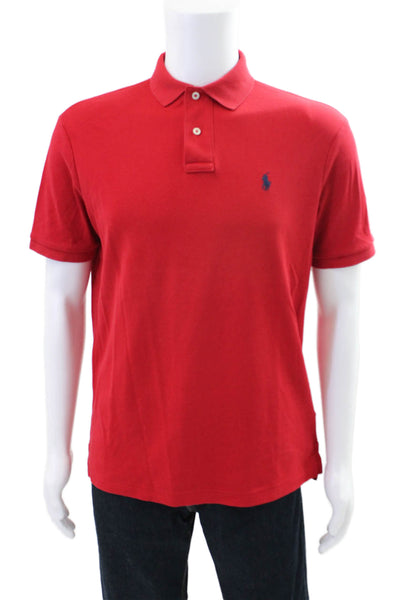 Polo Ralph Lauren Mens Short Sleeves Rugby Shirt Red Cotton Size Small