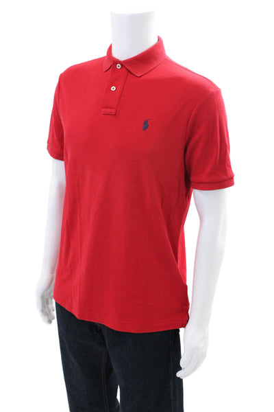 Polo Ralph Lauren Mens Short Sleeves Rugby Shirt Red Cotton Size Small