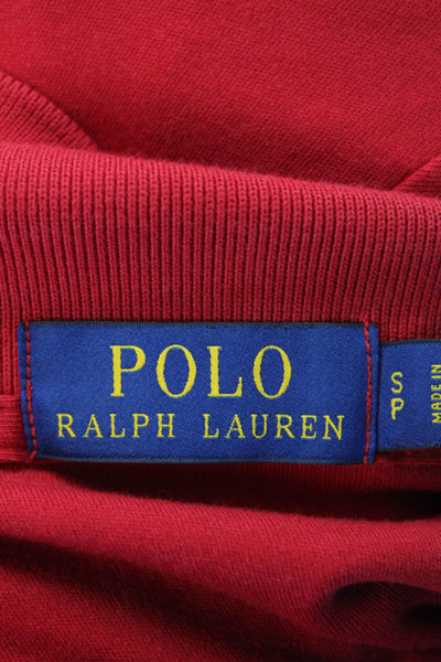 Polo Ralph Lauren Mens Short Sleeves Rugby Shirt Red Cotton Size Small