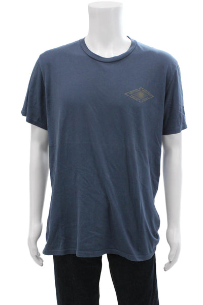 Obey Mens Cotton Crew Neck Short Sleeve Pullover T-Shirt Blue Size L