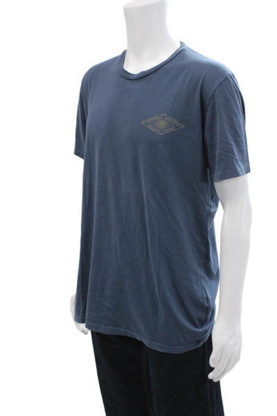 Obey Mens Cotton Crew Neck Short Sleeve Pullover T-Shirt Blue Size L