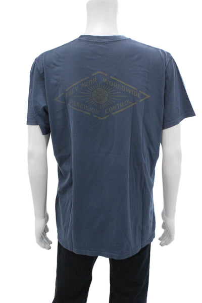 Obey Mens Cotton Crew Neck Short Sleeve Pullover T-Shirt Blue Size L