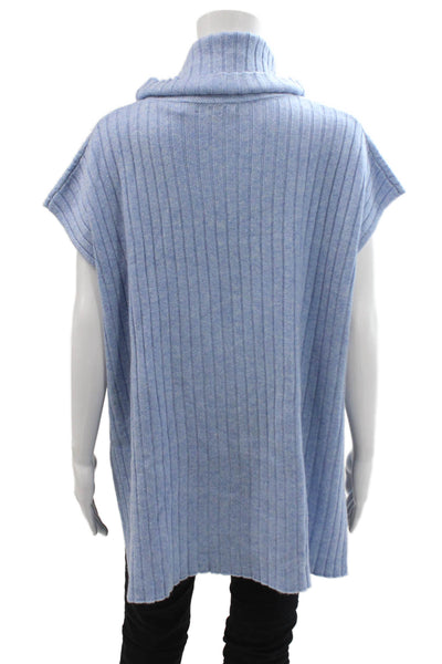 Central Park West Womens Cashmere Turtleneck Knit Sweater Blue Size S