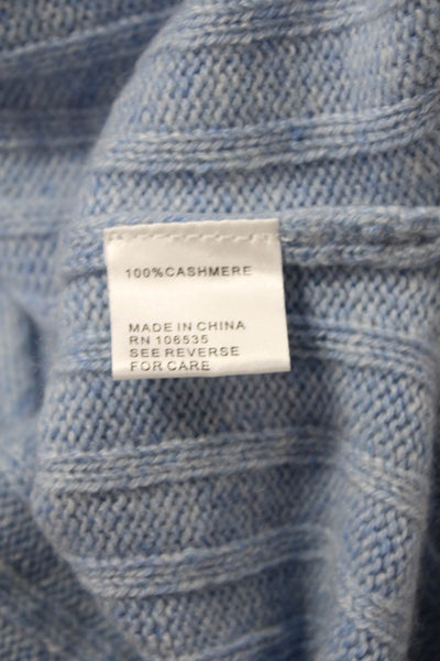 Central Park West Womens Cashmere Turtleneck Knit Sweater Blue Size S