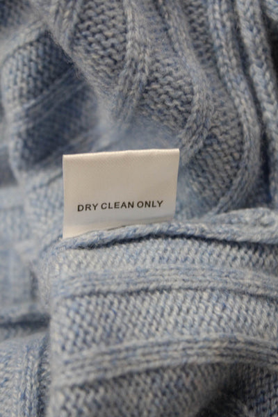 Central Park West Womens Cashmere Turtleneck Knit Sweater Blue Size S