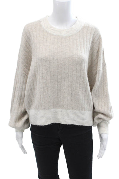 Sincerely Jules Womens Cotton Long Sleeve Round Neck Sweater Nude Size L