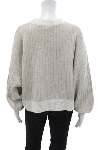 Sincerely Jules Womens Cotton Long Sleeve Round Neck Sweater Nude Size L