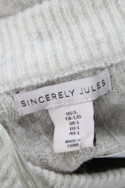 Sincerely Jules Womens Cotton Long Sleeve Round Neck Sweater Nude Size L