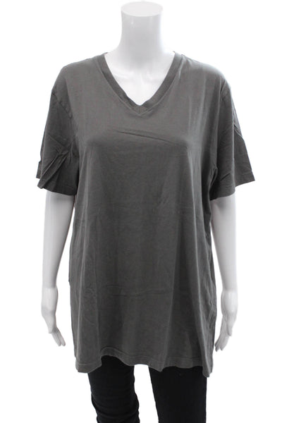 Bella + Canvas Womens Cotton V-Neck Short Sleeve Casual T-Shirt Gray Size XL