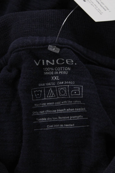 Vince Womens Cotton Collared Short Sleeve Casual Polo Top Dark Blue Size 1X