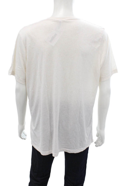 Bella + Canvas Mens Cotton Short Sleeve V-Neck Casual T-Shirt White Size XL