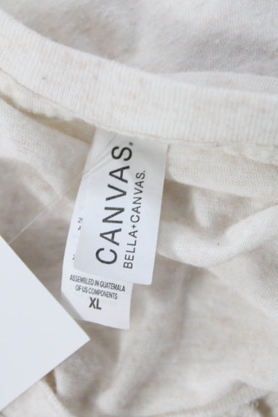 Bella + Canvas Mens Cotton Short Sleeve V-Neck Casual T-Shirt White Size XL