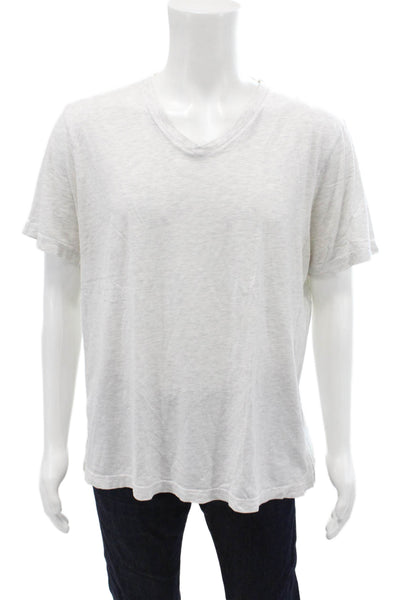 Bella + Canvas Mens Cotton V-Neck Short Sleeve Casual T-Shirt White Size XL