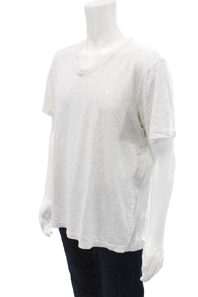 Bella + Canvas Mens Cotton V-Neck Short Sleeve Casual T-Shirt White Size XL