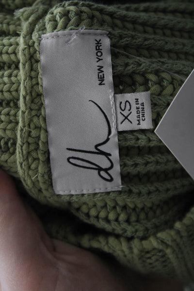 DH New York Womens Cotton Sleeveless Tie Side Knit Sweater Vest Green Size XS