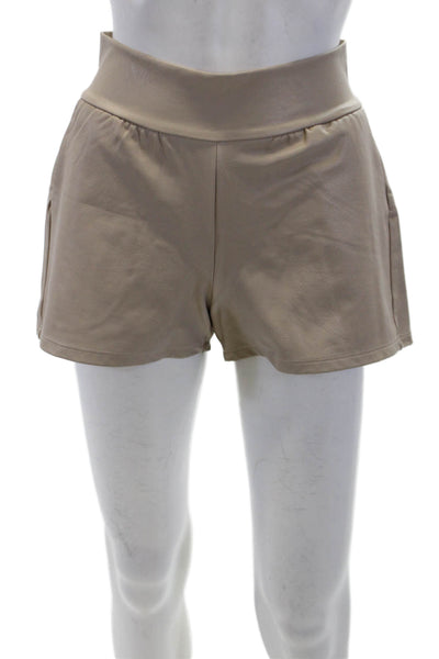 Commando Womens Textured High Waisted Casual Mini Shorts Beige Size XS