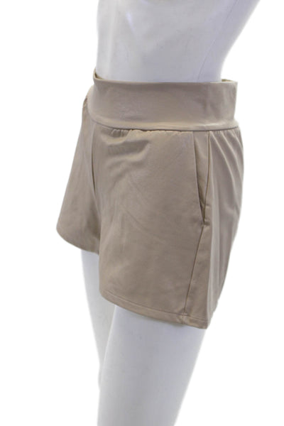 Commando Womens Textured High Waisted Casual Mini Shorts Beige Size XS