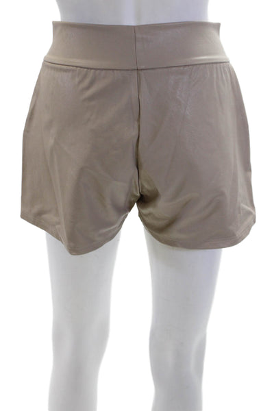 Commando Womens Textured High Waisted Casual Mini Shorts Beige Size XS