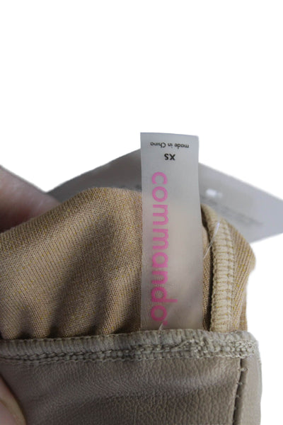Commando Womens Textured High Waisted Casual Mini Shorts Beige Size XS
