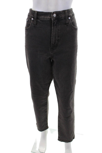 Madewell Womens Cotton Zip Button Denim Jeans Charcoal Size EUR 31
