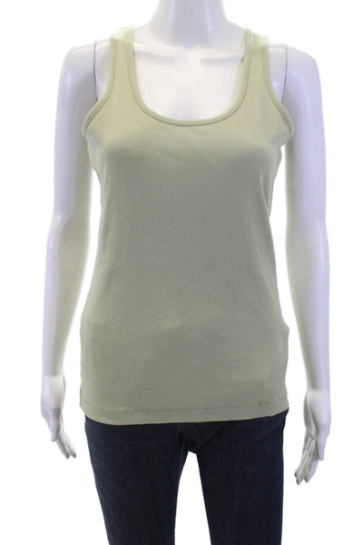 Anatomie Womens Ribbed Knit Tank Top Matcha Green Cotton Size Medium