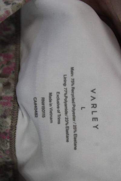 Varley Womens Floral Print Move Irene Sports Bra Rose Water Pink BrownSize Large